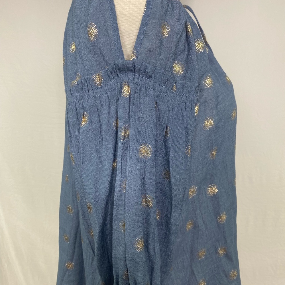NWT CATO,  blouse  small  blue with Gold, - Picture 3 of 5